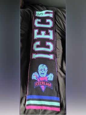Billionaire Boys Club ICECREAM Scarf Black Purple Blue Streetwear Rare DEADSTOCK